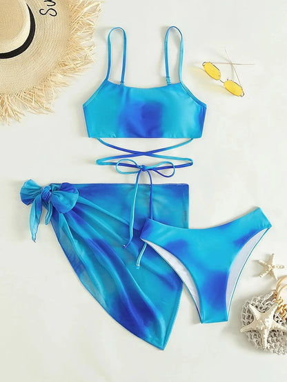 Tie Dyed Split Bikini