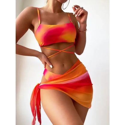 Tie Dyed Split Bikini